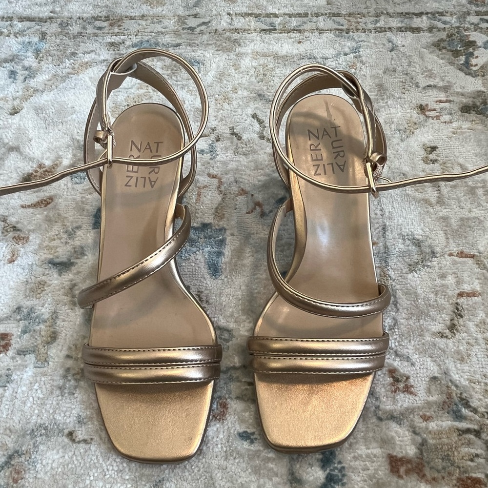 Naturalizer Rose Gold Strappy Block Heel Sandals - Women's